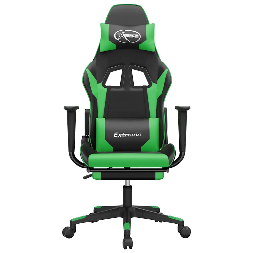 Gaming-Stuhl mit Massagefunktion Schwarz und Blau Kunstleder