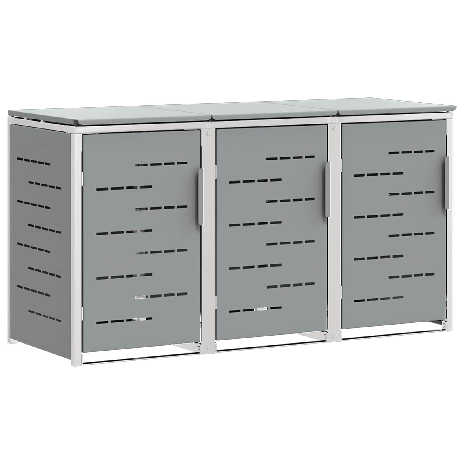 Mülltonnenbox for 2 Bins 240L Edelstahl Schwarz