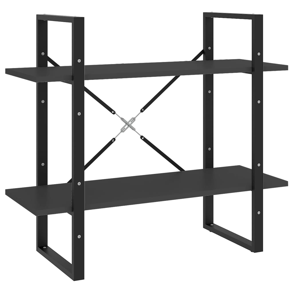 Bücherregal 2 Fächer Weiß 80x30x70 cm Holzwerkstoff