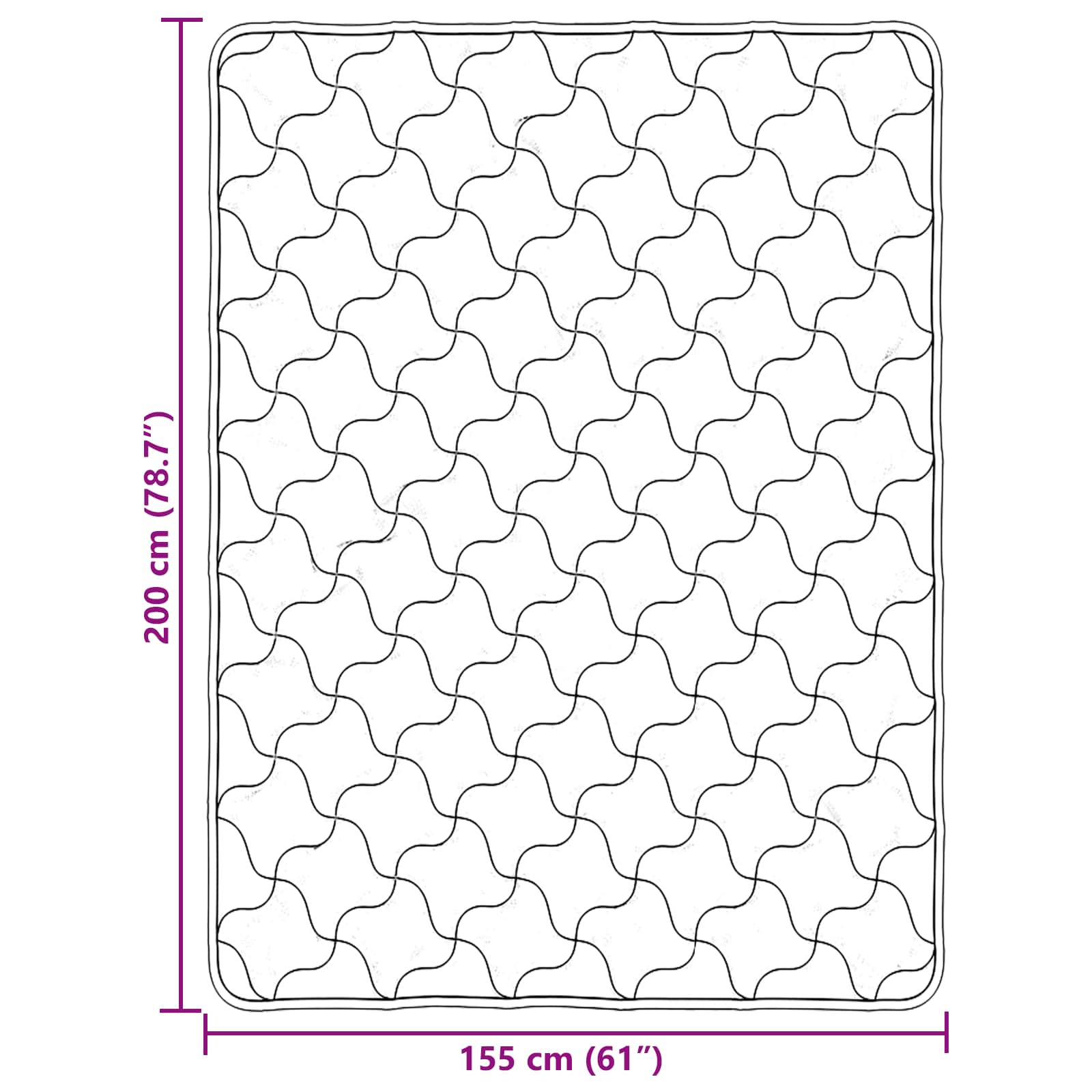 Ganzjahresbettdecke Gepolstert Anthrazit 135 x 200 cm