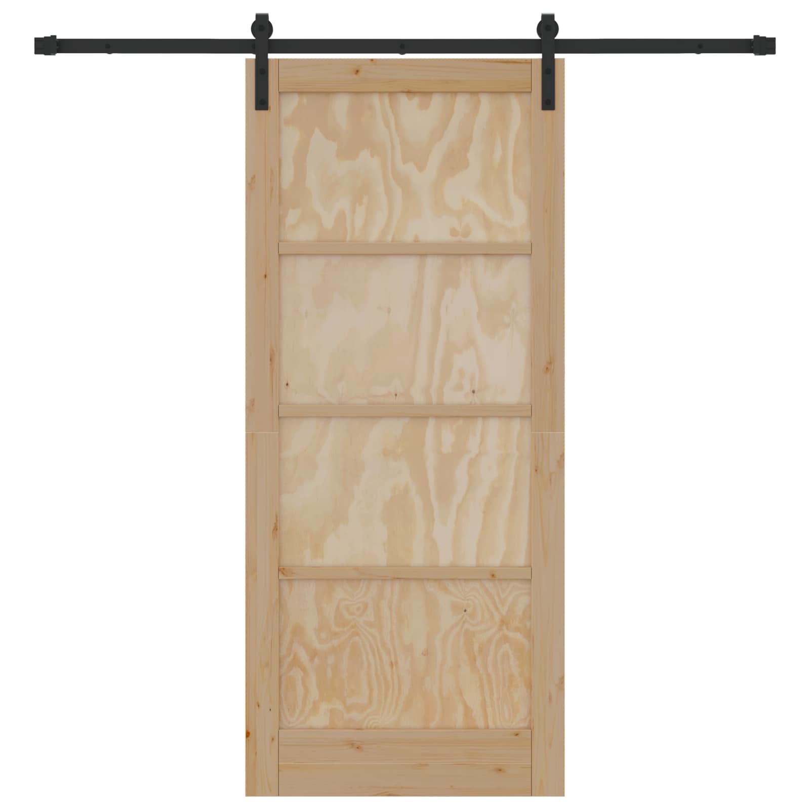 Schiebetür Natürlich und Schwarz 61 x 198,5 cm