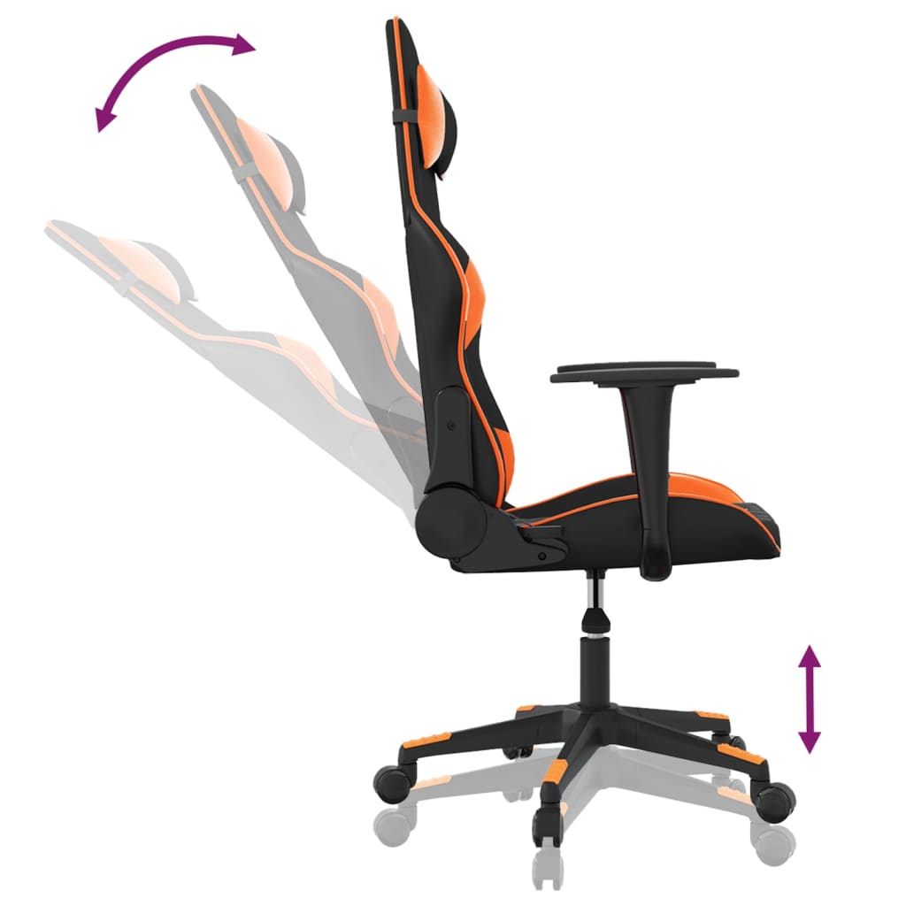 Gaming-Stuhl mit Massagefunktion Schwarz und Blau Kunstleder