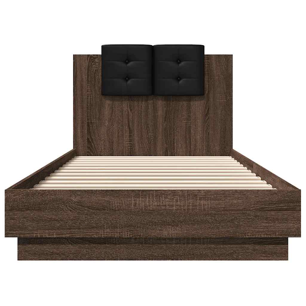 Bettgestell mit Kopfteil Grau Sonoma 180x200 cm Holzwerkstoff
