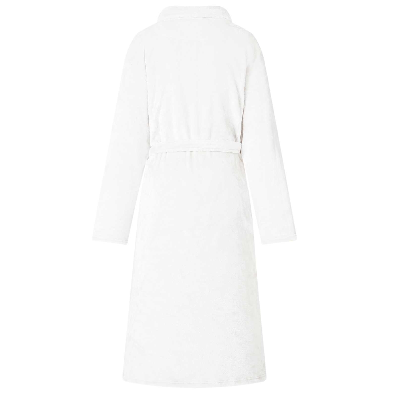 Bademantel ohne Kapuze Beige S Flanell