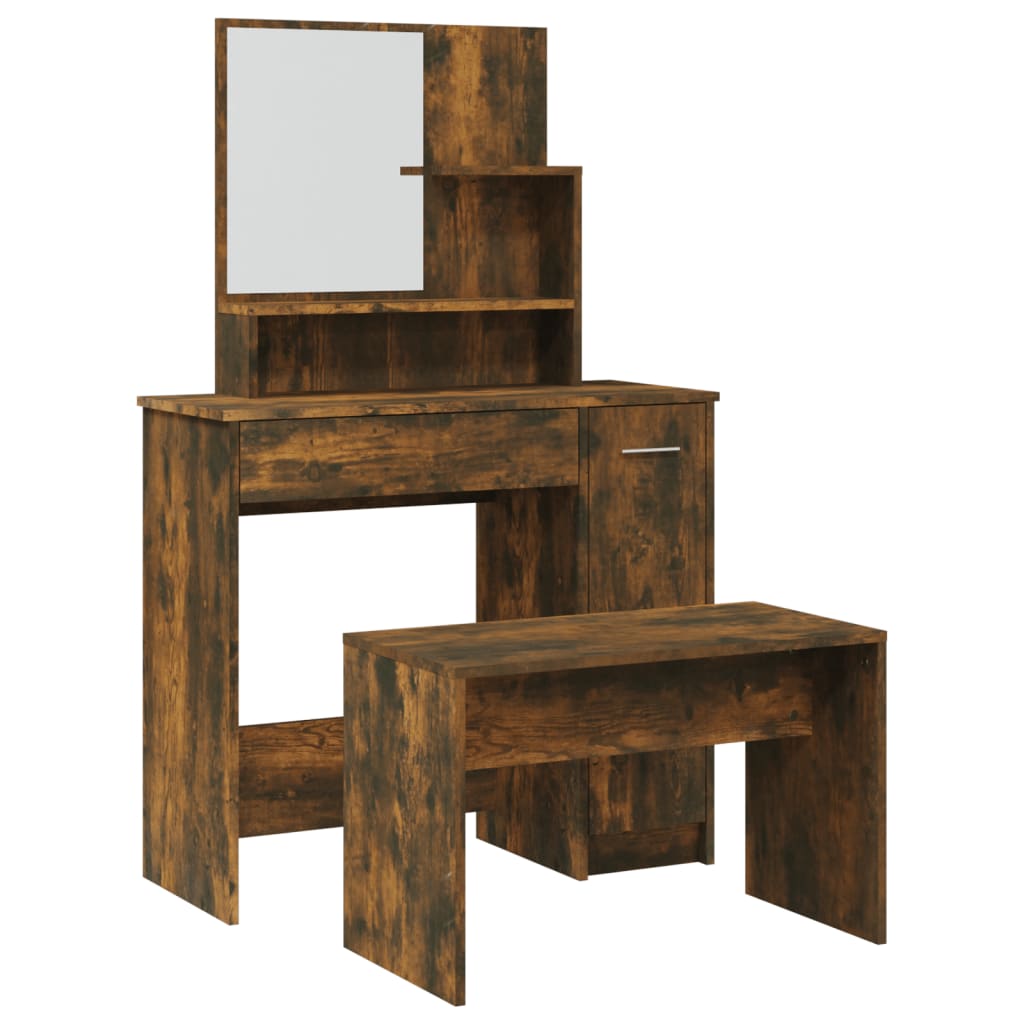 Schminktisch-Set Weiß 86,5x35x136 cm
