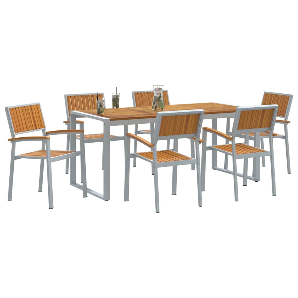 Garten Essgruppe 5 pcs Grau Massivholz Akazie