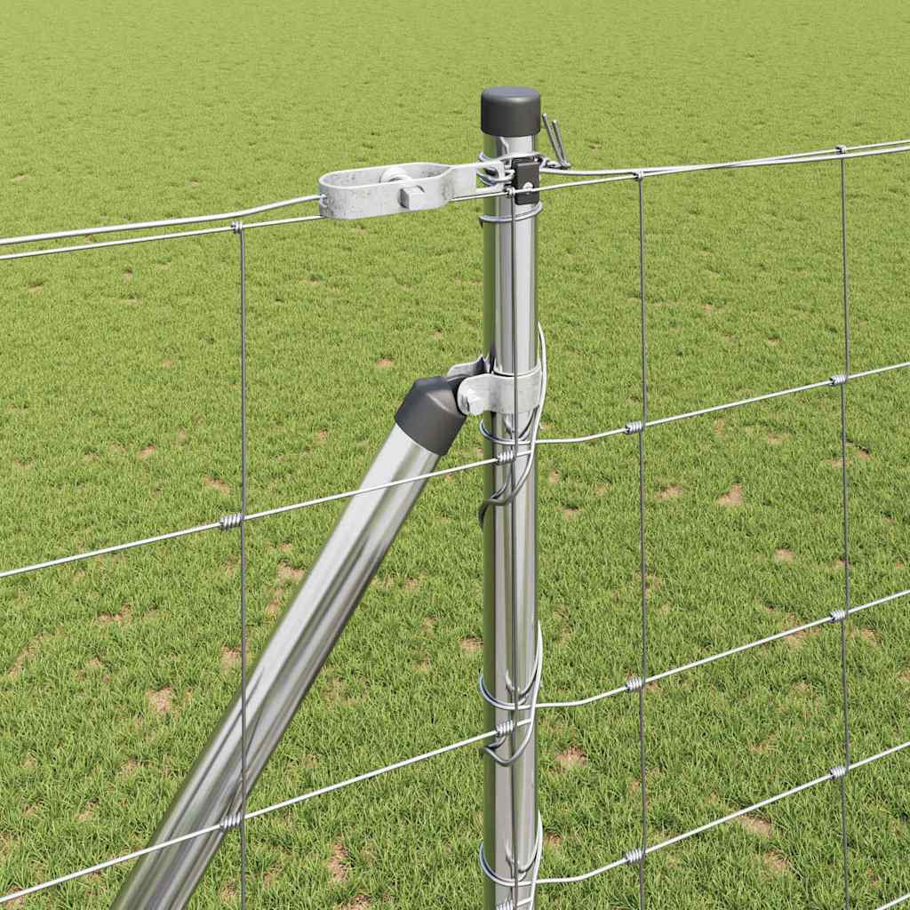 Ground Fix Geschweißter Drahtzaun 25 x 0,8 m Silber Netz