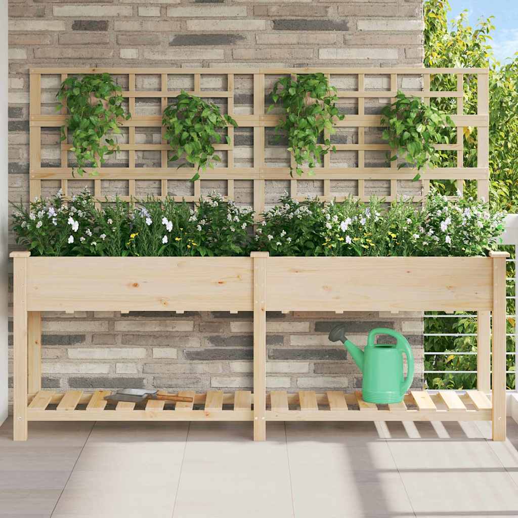 Garten-Pflanzgefäß Beige 71 x 38 x 152 cm Massivholz aus Fichte