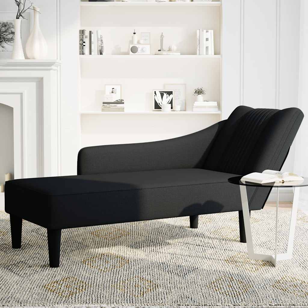 Chaiselongue mit Rechter Armlehne Hellgrau Stoff