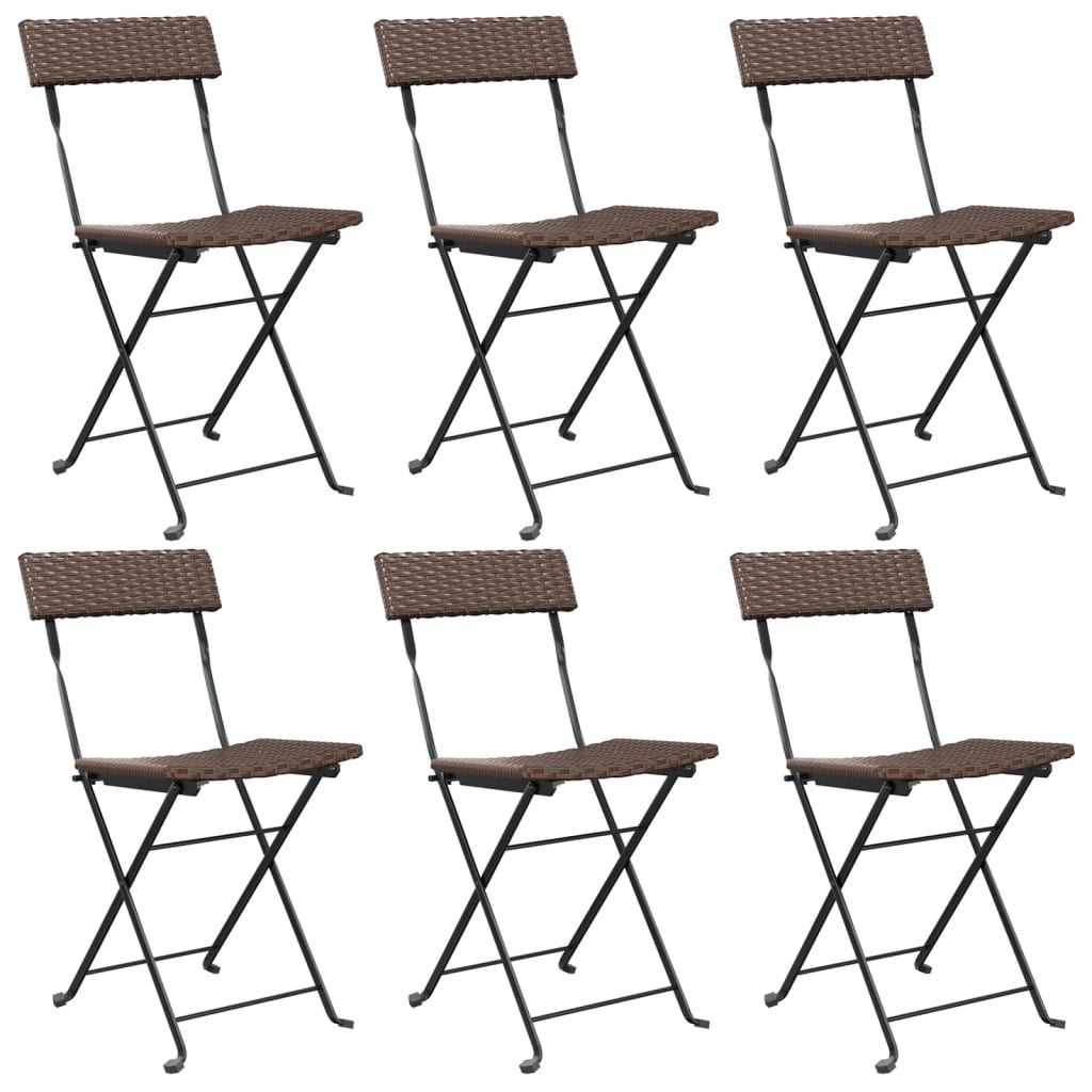 Bistrostühle 4 Stk. Klappbar Schwarz Poly Rattan und Stahl