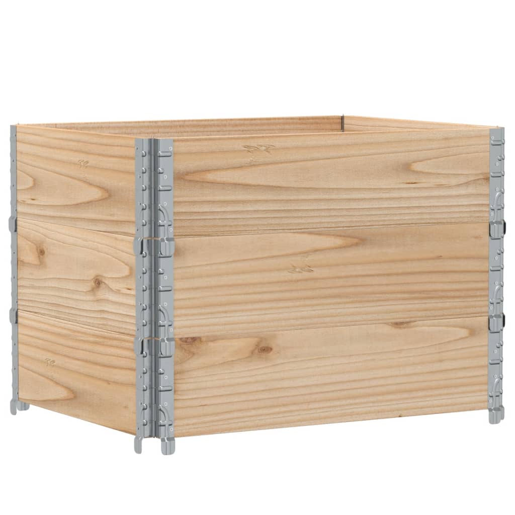 Paletten-Aufsatzrahmen Schwarz 80x60 cm Massivholz Kiefer