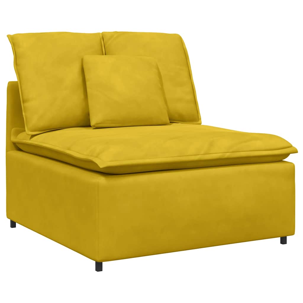 Modulares Sofa Endmodul mit Armlehne Kissen Blau 100 cm