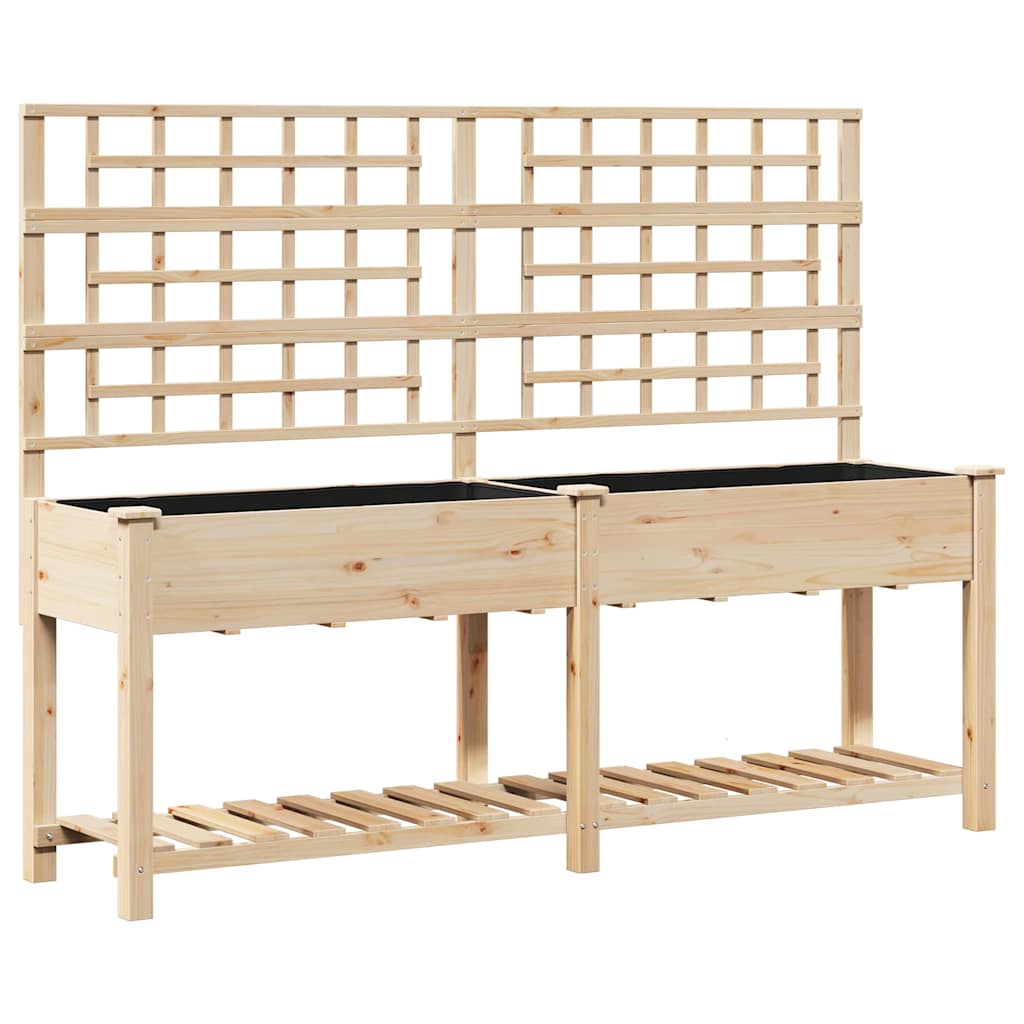 Garten-Pflanzgefäß Beige 71 x 38 x 152 cm Massivholz aus Fichte