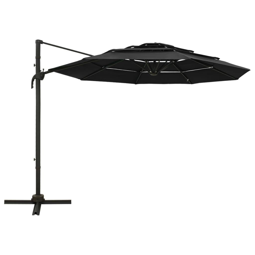 Sonnenschirm mit Aluminium-Mast 4-lagig Sandfarben 3x3 m