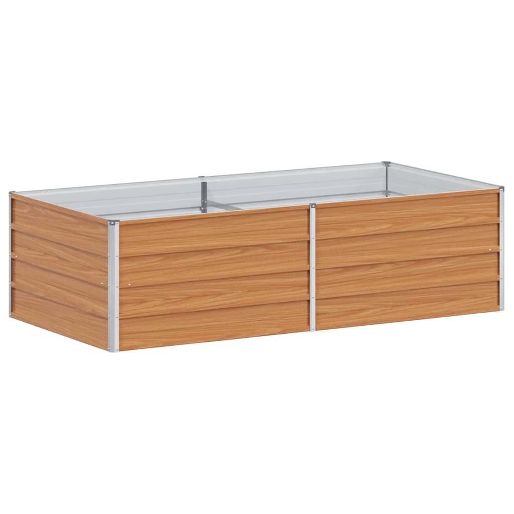Hochbeet Hellbraun 100 x 100 x 77 cm Verzinkter Stahl