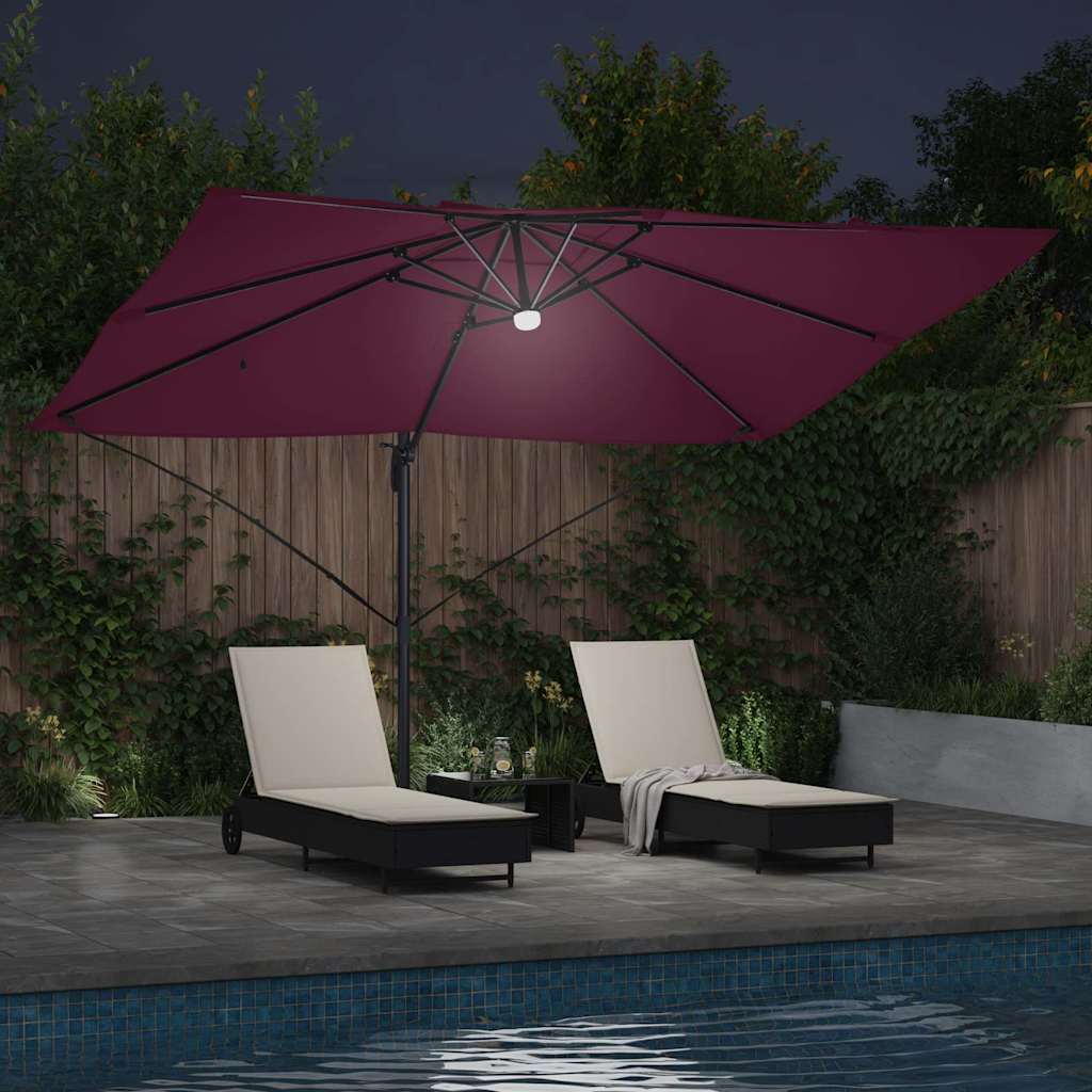Sonnenschirm Sand 351 x 250 x 253 cm Polyester und Aluminium