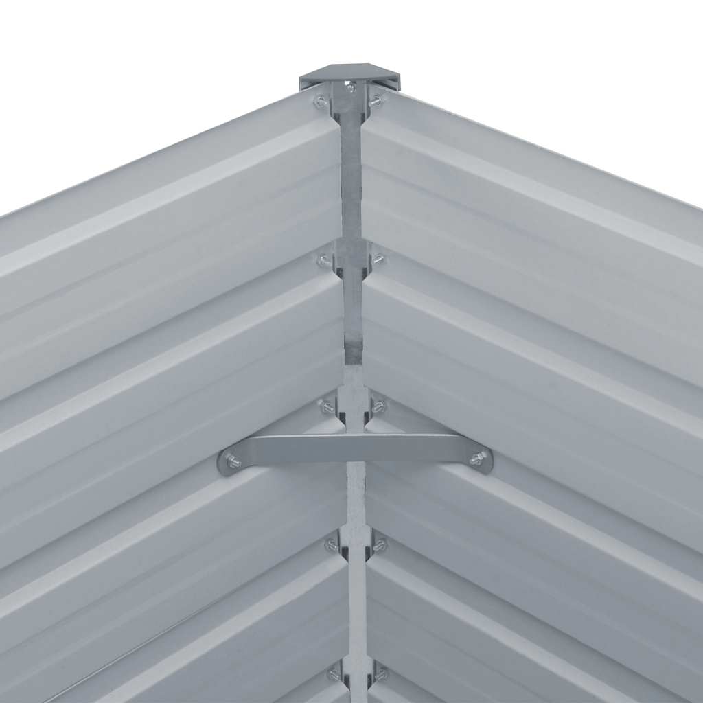 Garten-Hochbeet 129x45 cm Verzinkter Stahl Silber