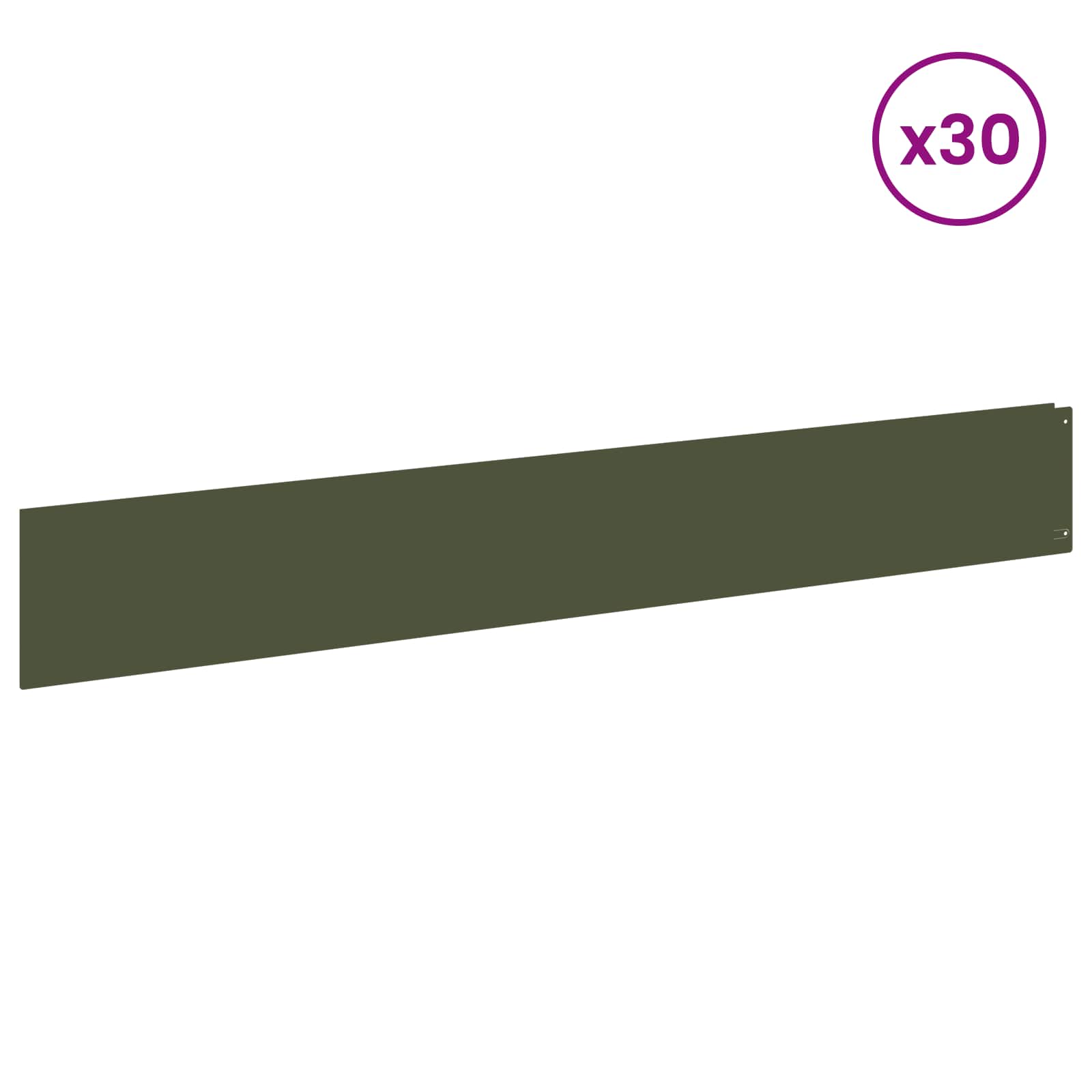 Raseneinfassung 10 pcs 100 x 12 cm Stahl Anthrazit