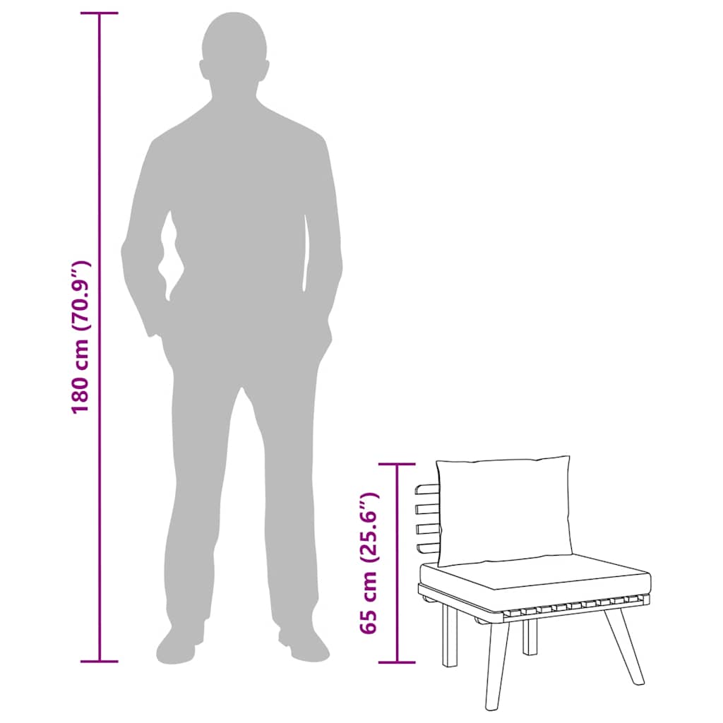2-Sitzer-Gartensofa mit Kissen Massivholz Akazie