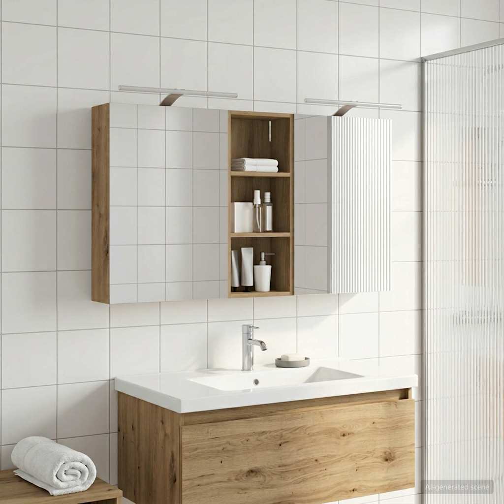 Badezimmerschrank-Set 3 pcs 80 x 10,5 x 50 cm Holzwerkstoff