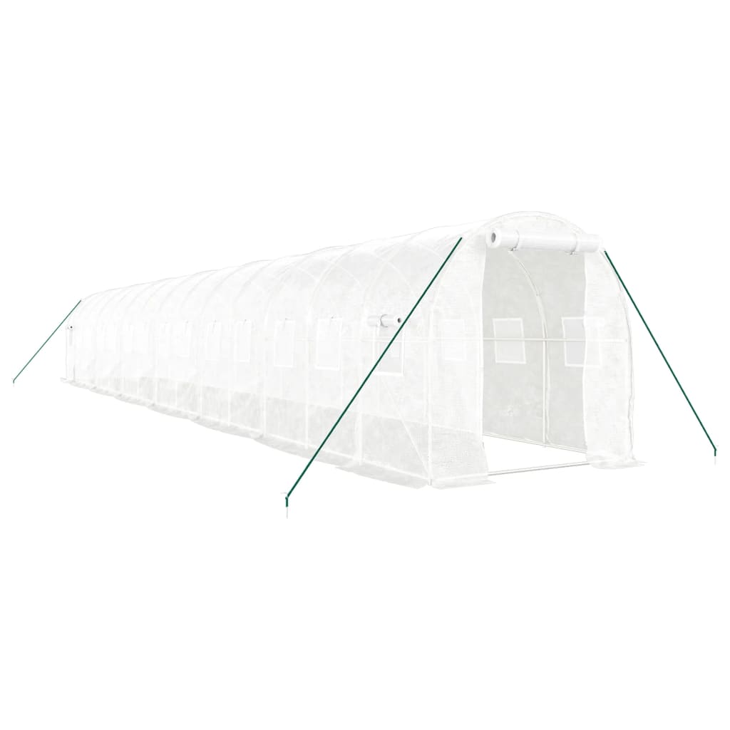 Gewächshaus mit Stahlrahmen Weiß 8 m² 4x2x2 m