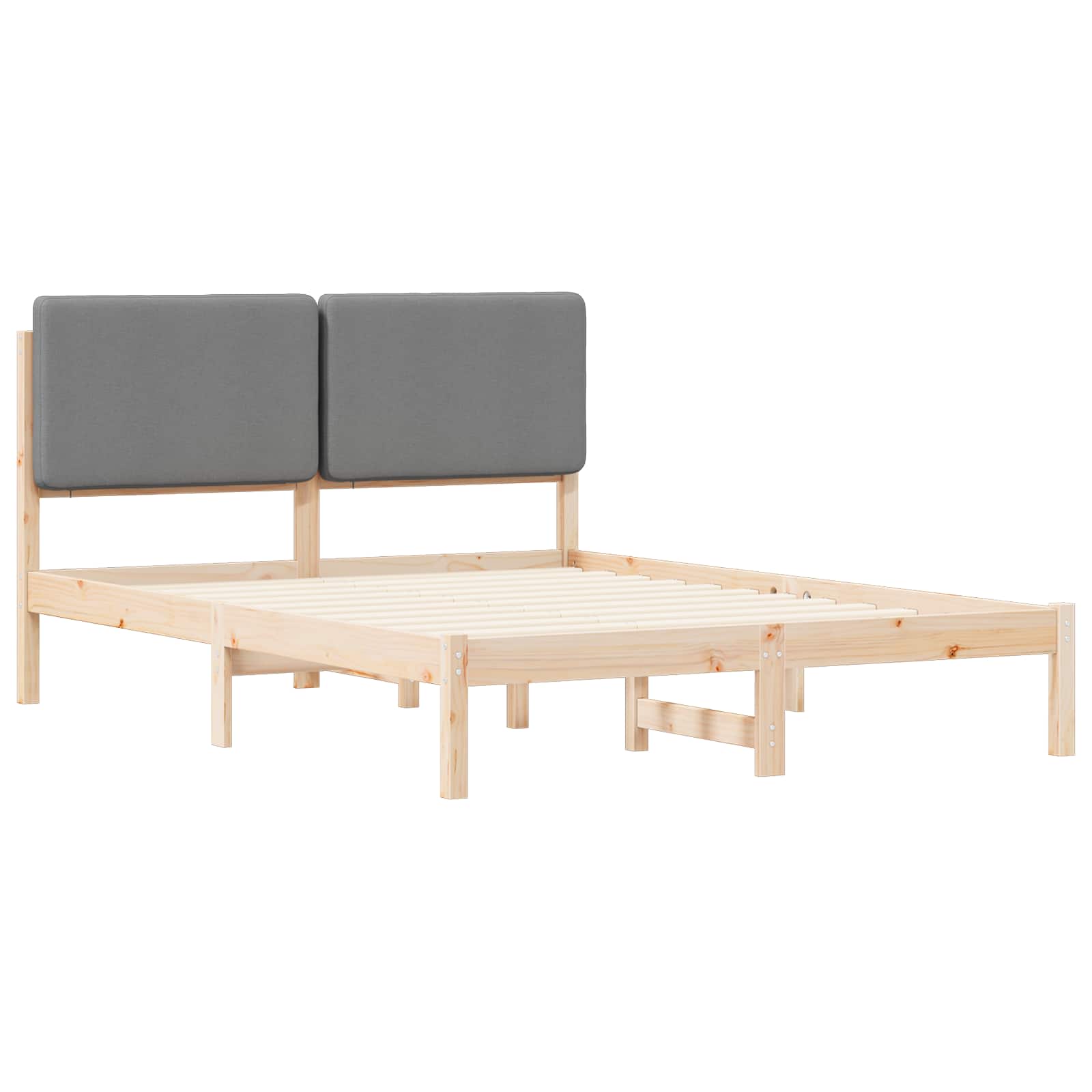 Bettgestell mit gepolstertem Kopfteil Hellgrau 200 x 200 cm