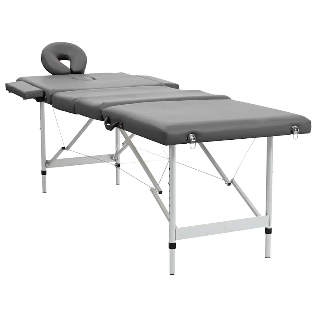 Massagetisch mit Aluminiumrahmen, faltbar 4 Zonen Blau