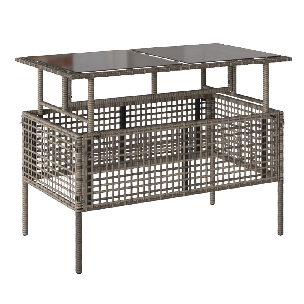 4-tlg. Garten-Sofagarnitur mit Kissen Schwarz Poly Rattan Glas