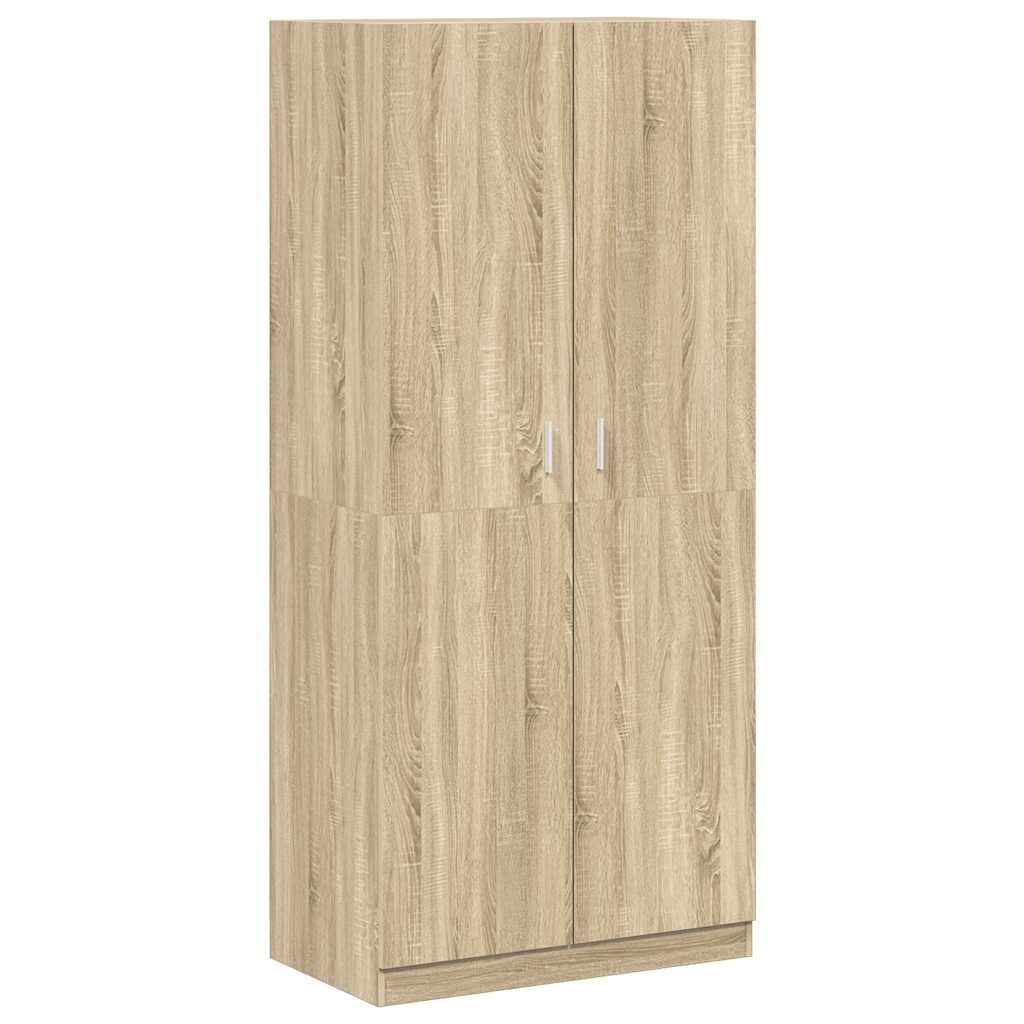 Kleiderschrank Weiß 90x52x200 cm Holzwerkstoff