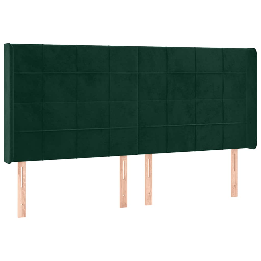 Kopfteil mit Ohren Dunkelblau 93x16x78/88 cm Samt