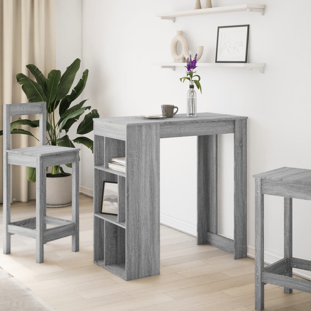 Bartisch Schwarz Eichen-Optik 102 x 50 x 103,5 cm Holzwerkstoff