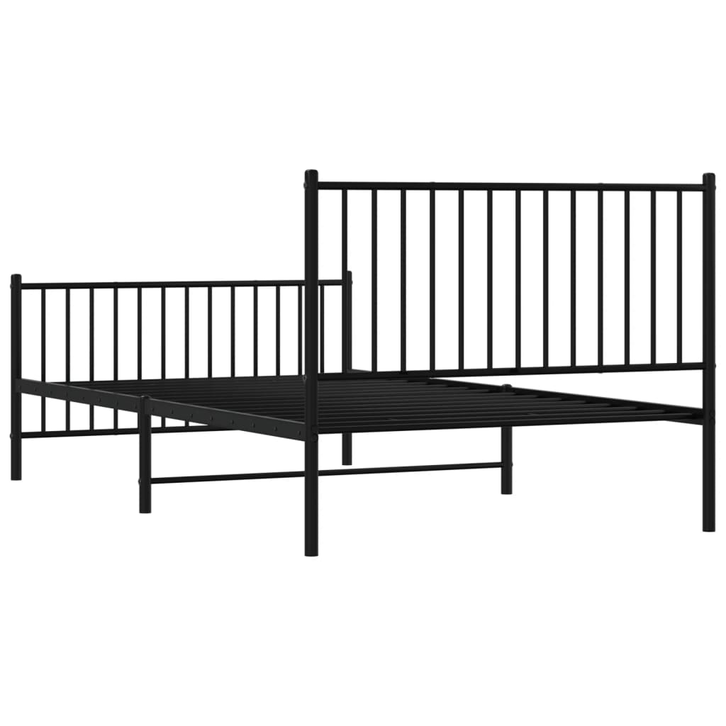 Bettgestell Metall Schwarz 75x190 cm