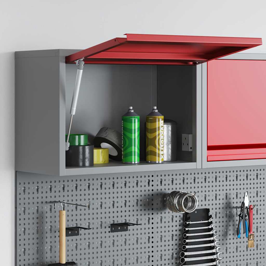 Werkzeugschrank mit Speicher Schwarz und Grau 50 x 25 x 35 cm