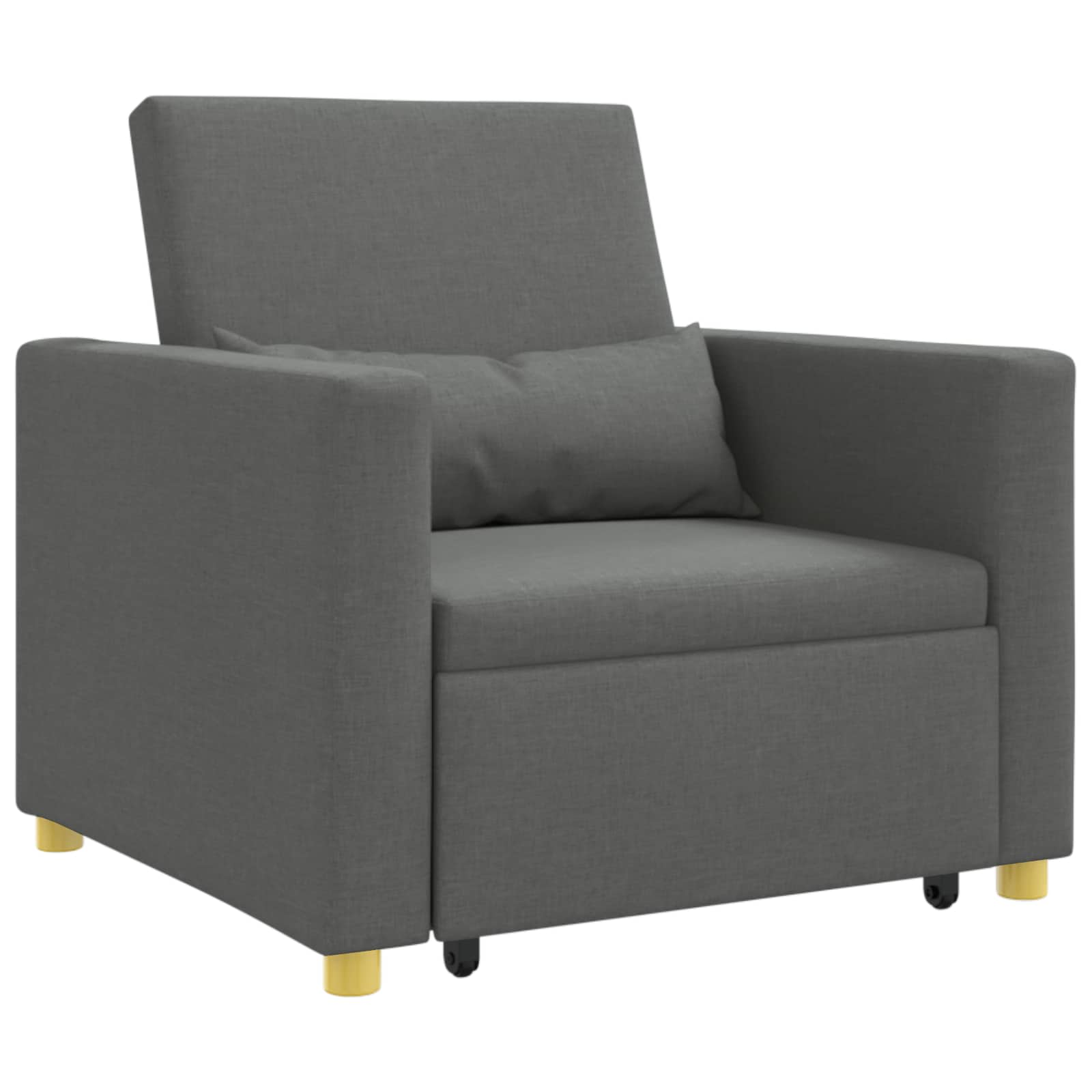 Ausziehbare Schlafcouch Einzel Hellgrau 90 x 165 x 87 cm Stoff