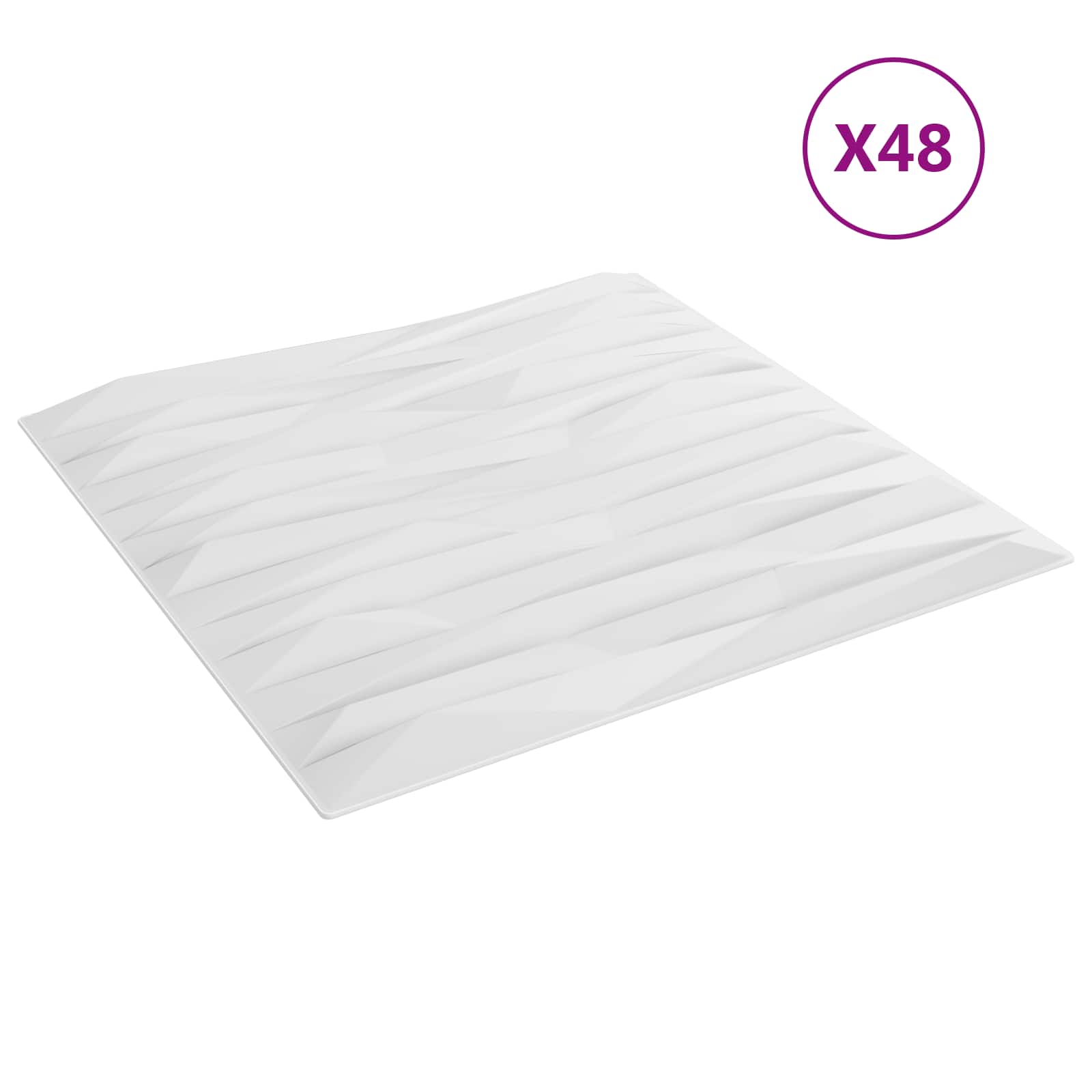 Wandpaneele 12 pcs Diamant Weiß 50 x 50 cm XPS Schaum
