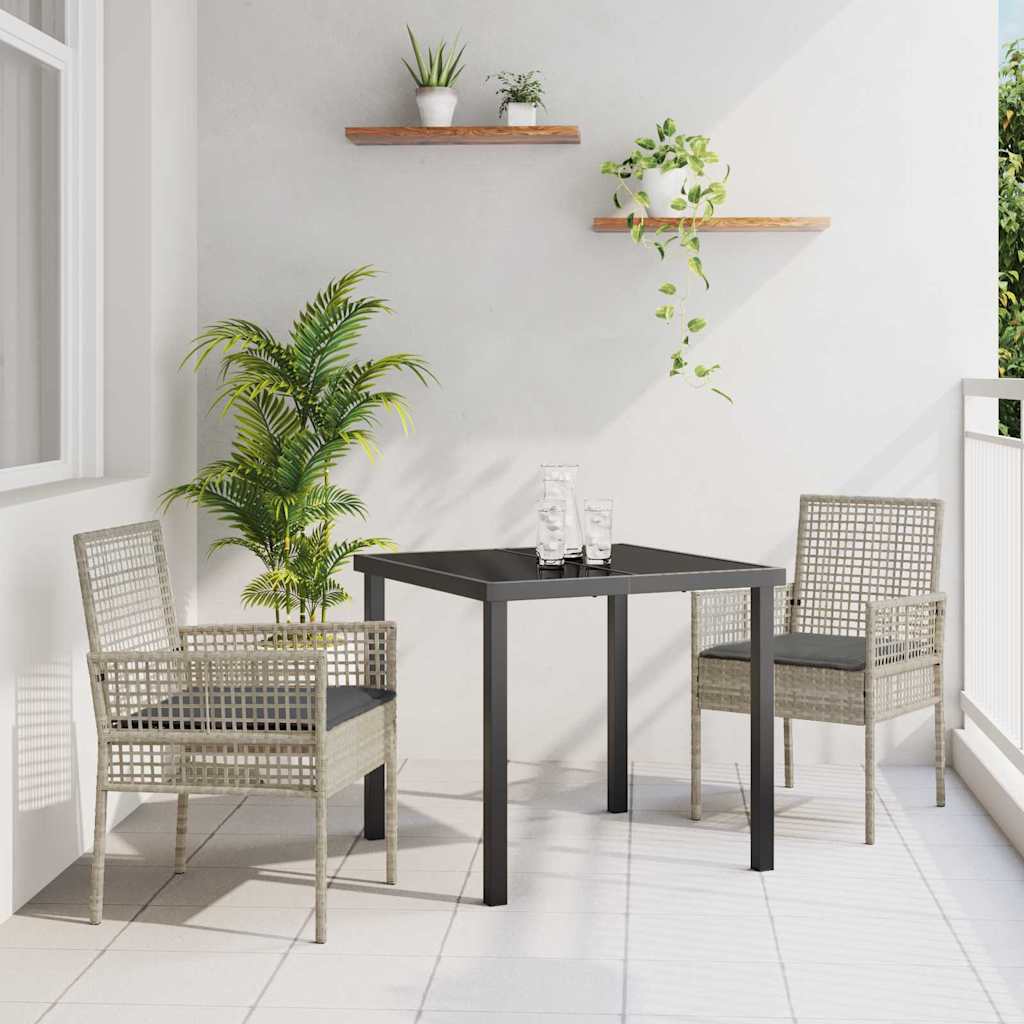 Gartenstuhl 2 pcs Schwarz 55 x 53 x 85 cm Poly-Rattan