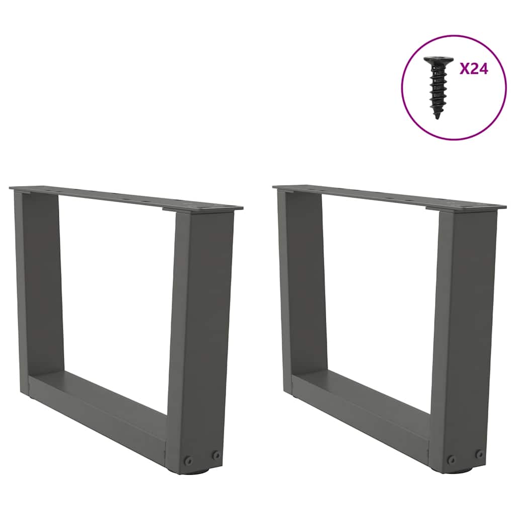 Couchtischbeine V-Form 2 Stück Schwarz 30x(30-31,3) cm Stahl