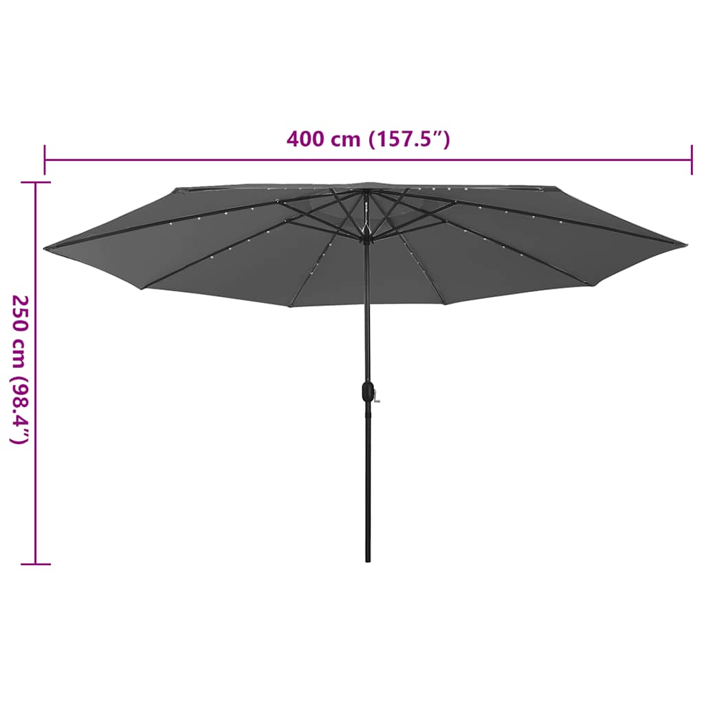 Sonnenschirm mit LED-Beleuchtung 400 cm Sandweiß