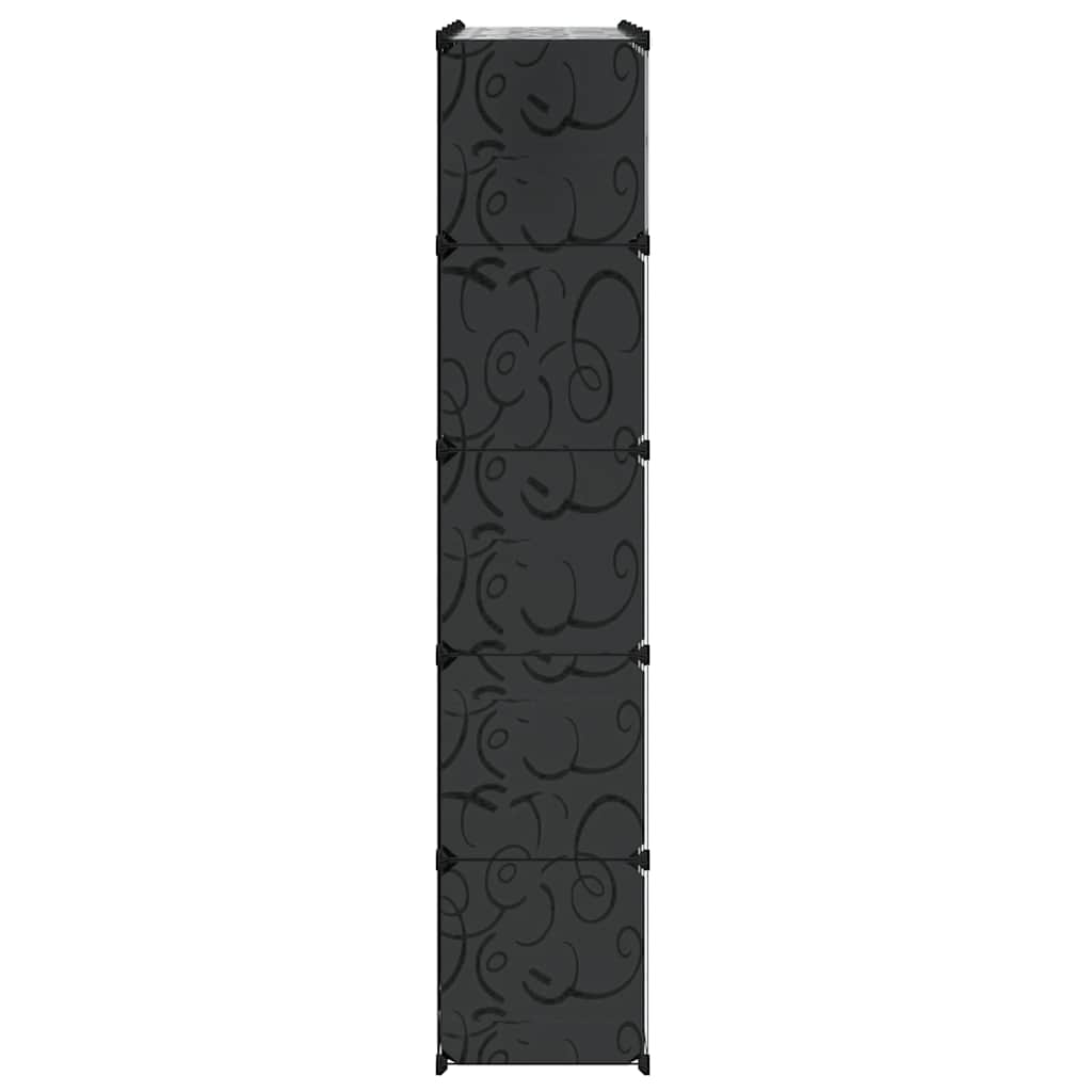 Modularer Schrank mit 9 Fächern 109x36,5x143cm Schwarz und Weiß