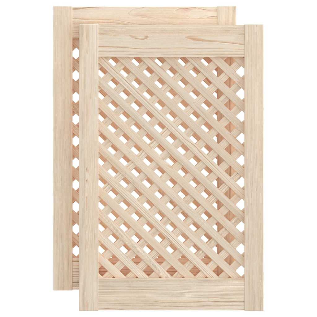 Schranktüren 2 Stk. Gitter-Design 39,5x39,5cm Massivholz Kiefer