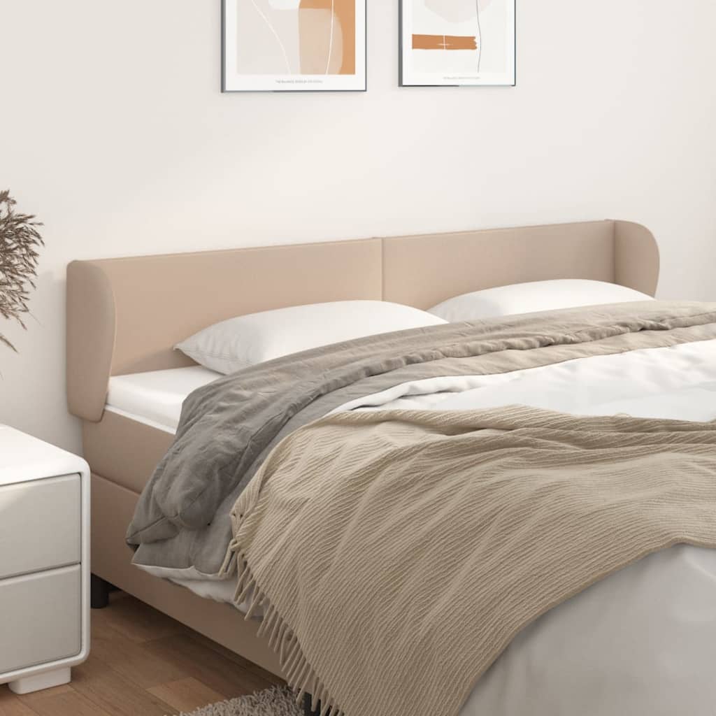 Kopfteil mit Ohren Creme 83x23x78/88 cm Kunstleder