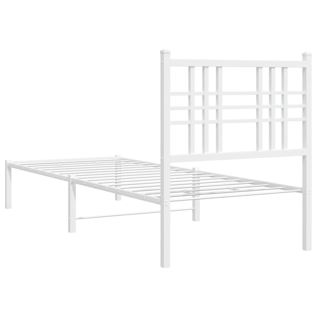 Bettgestell mit Kopf- und Fußteil Metall Schwarz 90x200 cm