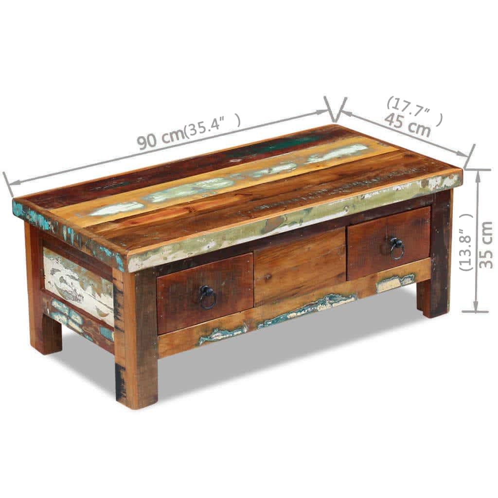 Couchtisch 90x45x35 cm Massivholz Mango