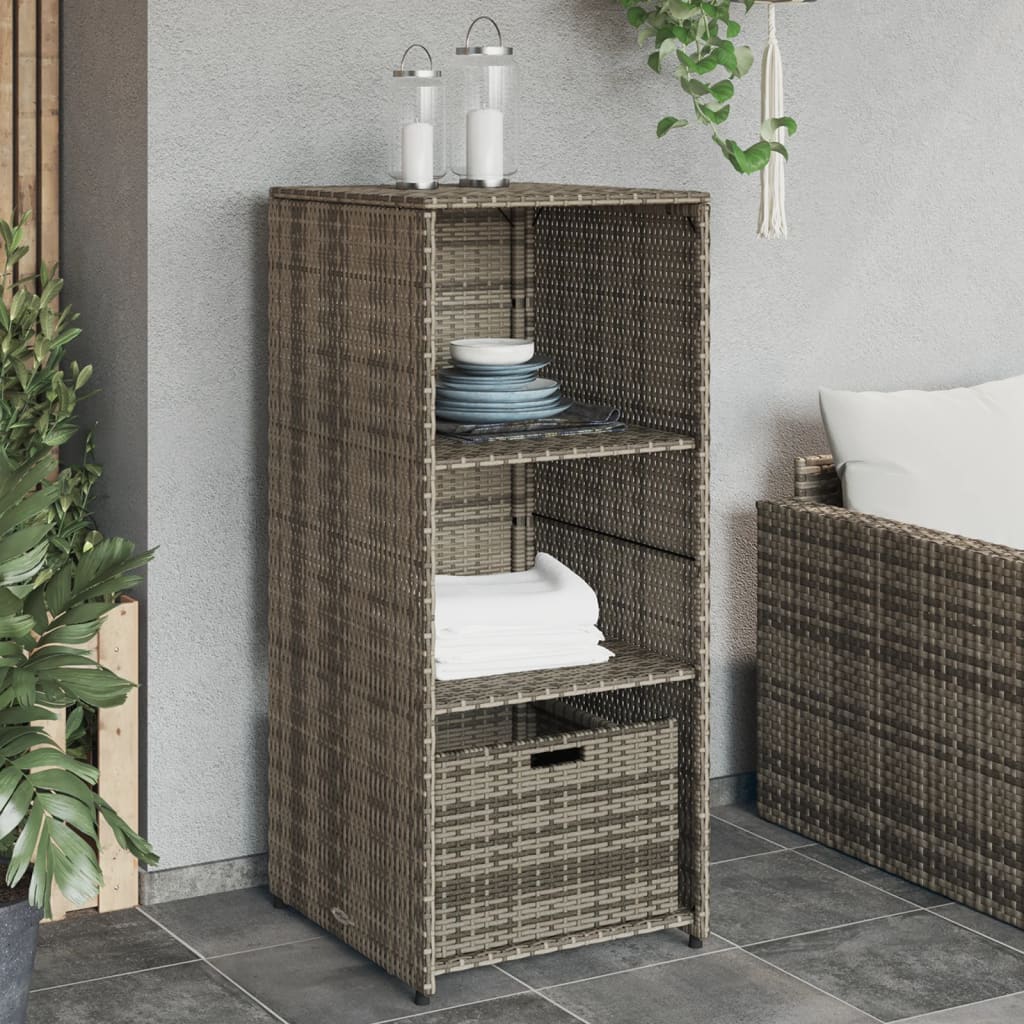Gartenschrank Schwarz 50x55x115 cm Poly Rattan