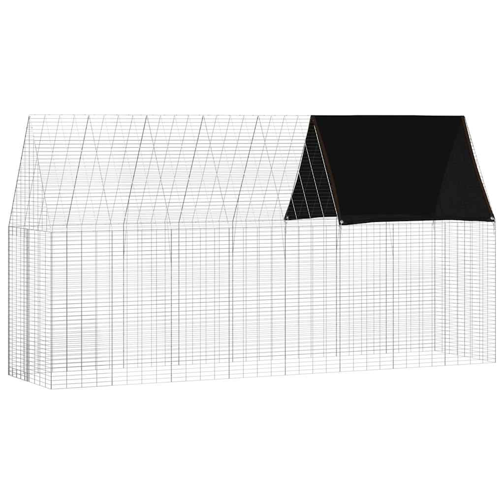 Hühnerkäfig 2 pcs Silber 600 x 100 x 210 cm Verzinkter Stahl