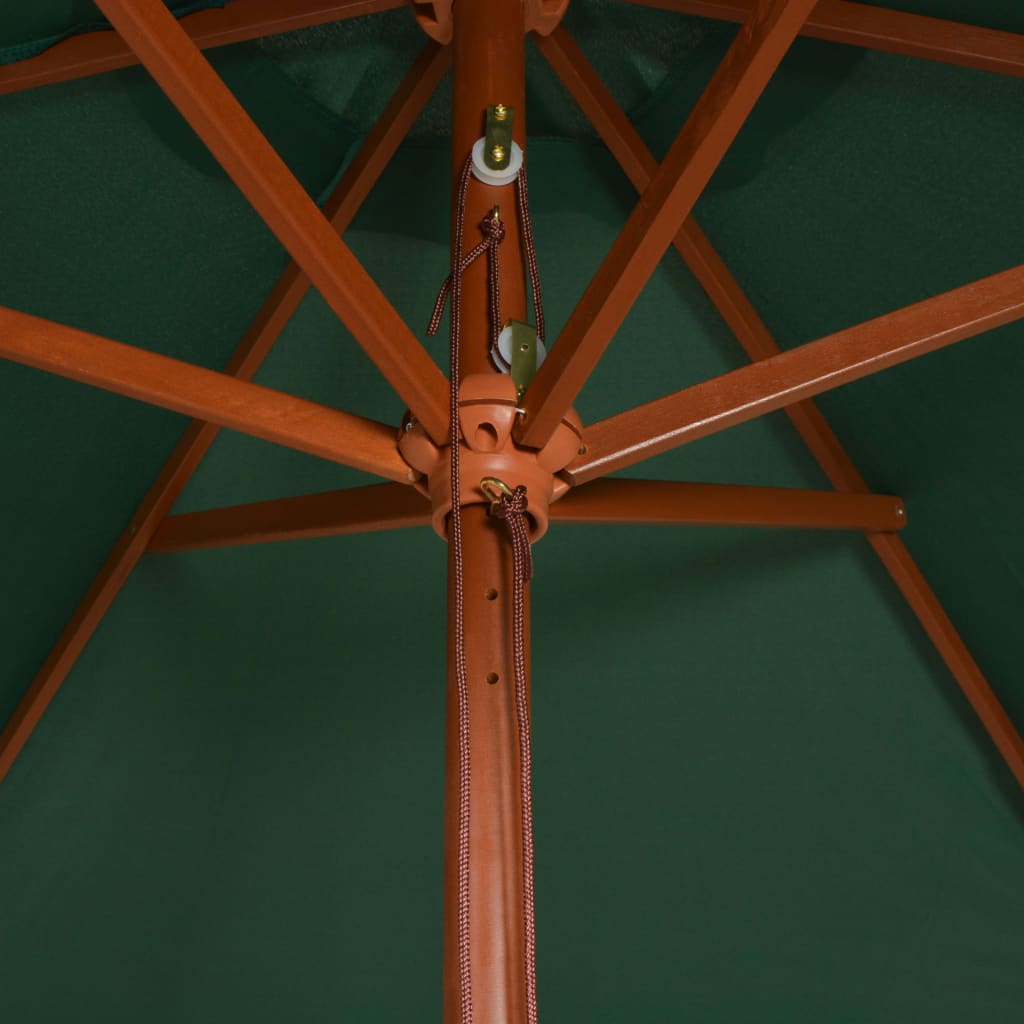 Sonnenschirm mit Holz-Mast 200x300 cm Schwarz