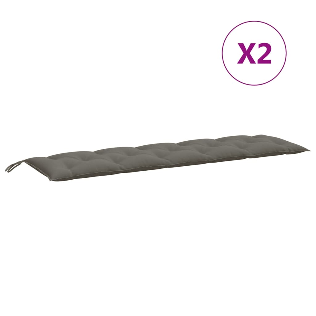Gartenbank-Auflagen 2 Stk. Melange Anthrazit 100x50x7 cm Stoff