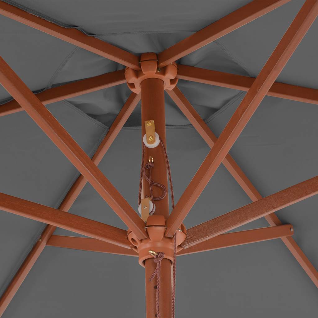Sonnenschirm mit Holz-Mast 270 cm Blau