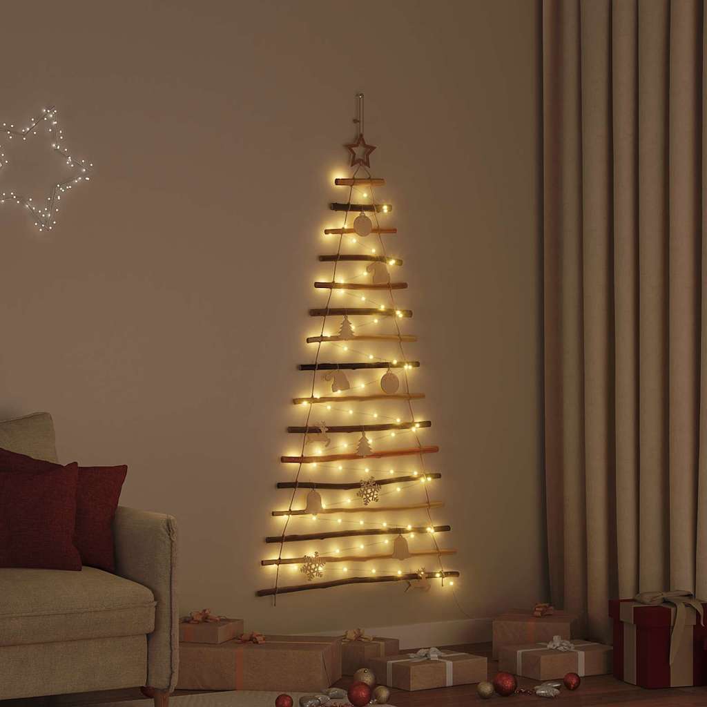 Weihnachtsbaum mit 30 LEDs Natur 90 cm Massives Eschenholz