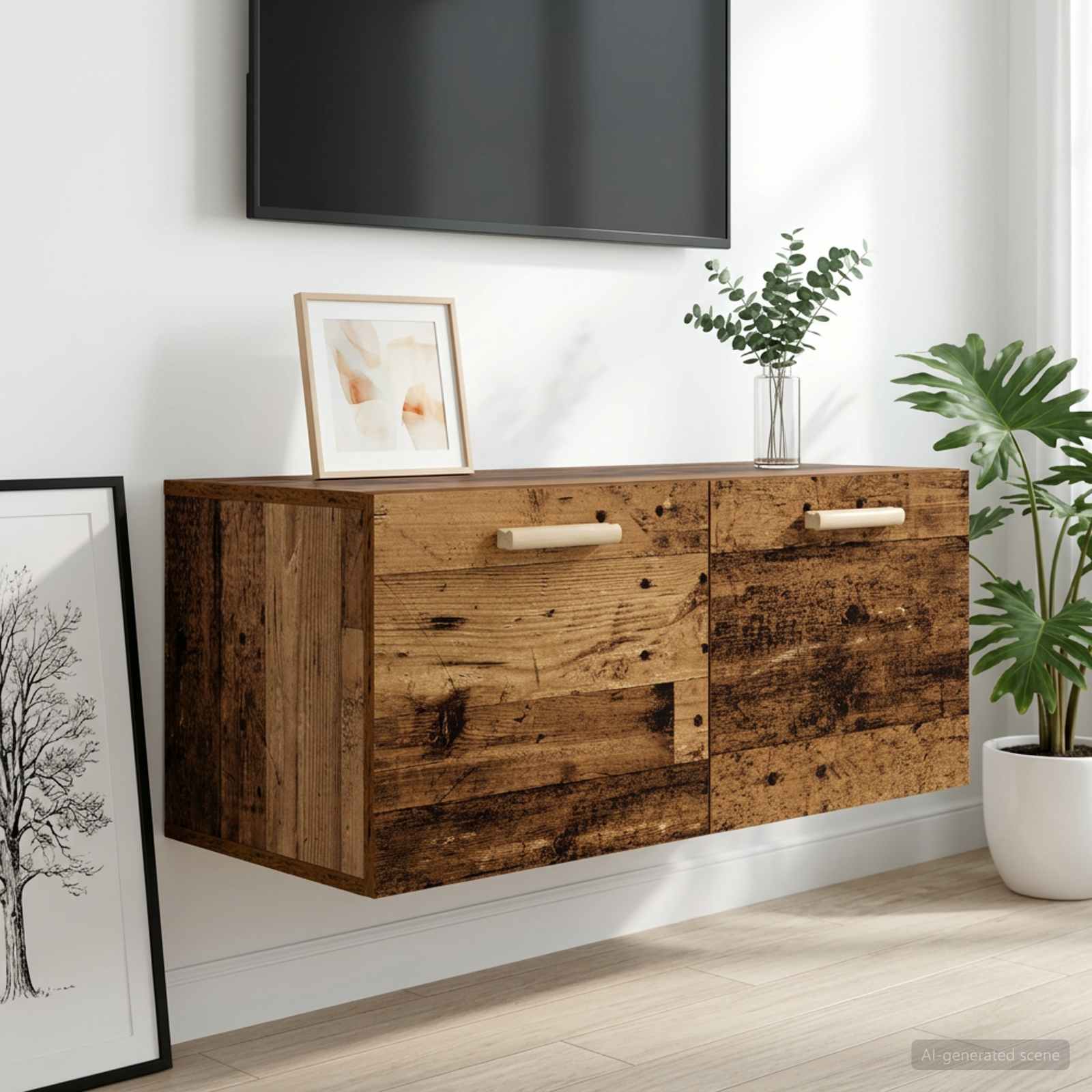 Wandschrank Weiß 80x35x36,5 cm Holzwerkstoff